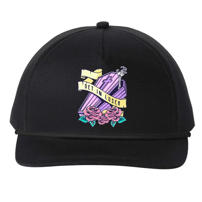 Spooky Coffin Aesthetic for Halloween Lovers Snapback Five-Panel Rope Hat