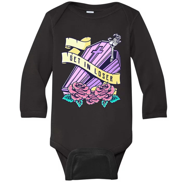 Spooky Coffin Aesthetic for Halloween Lovers Baby Long Sleeve Bodysuit