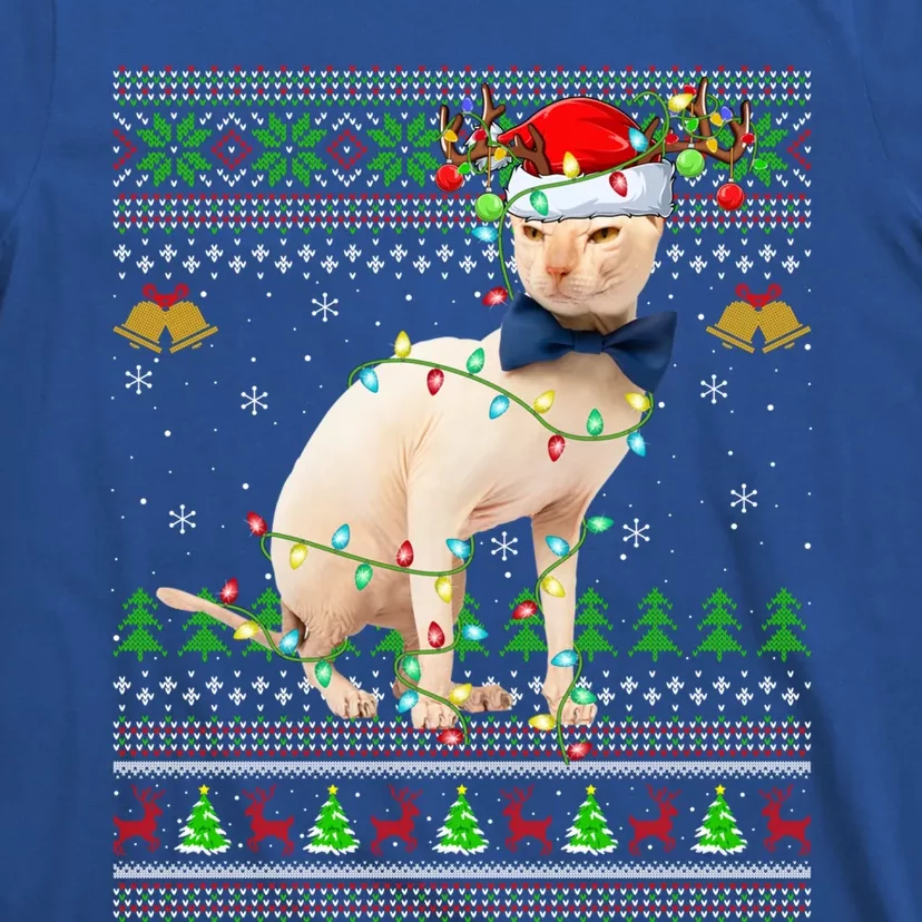 Sphynx Cat Animal Lover Xmas Santa Sphynx Cat Ugly Christmas Gift T-Shirt