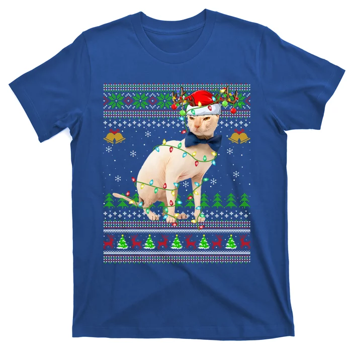 Sphynx Cat Animal Lover Xmas Santa Sphynx Cat Ugly Christmas Gift T-Shirt