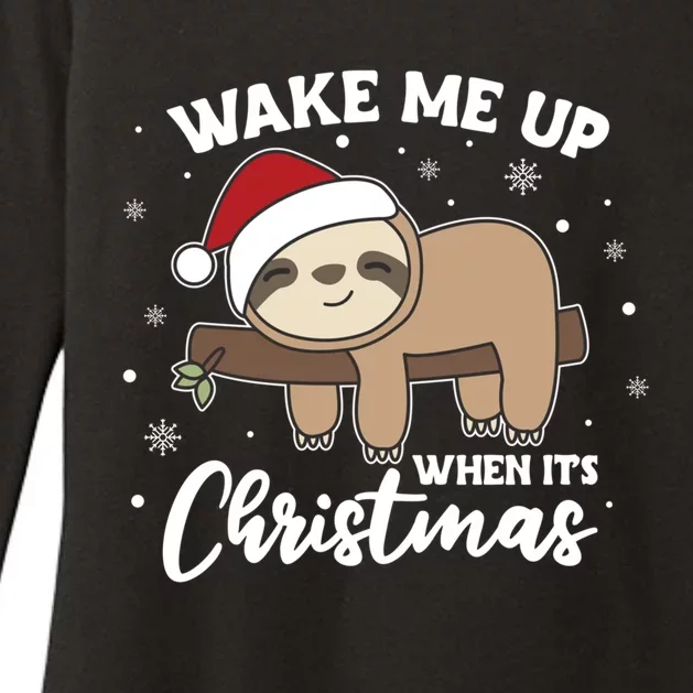 Sloth Christmas Animal Wake Me Up When ItS Christmas Meaningful Gift Womens CVC Long Sleeve Shirt