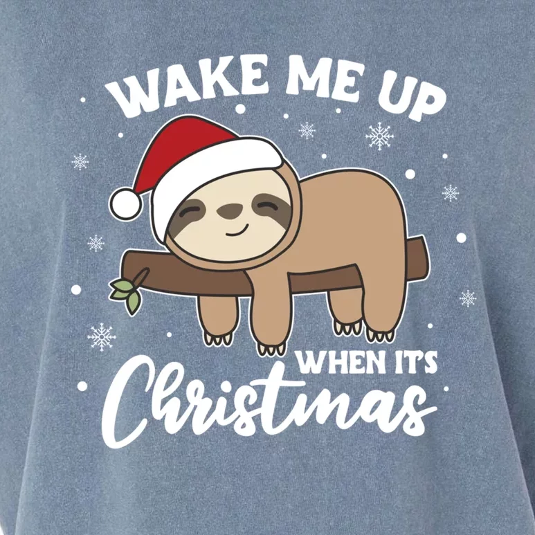 Sloth Christmas Animal Wake Me Up When ItS Christmas Meaningful Gift Garment-Dyed Women's Muscle Tee