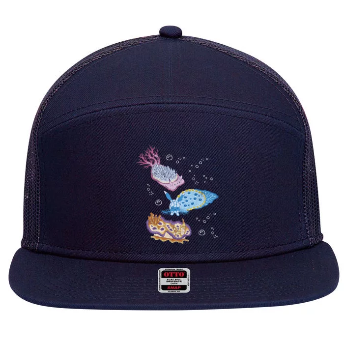 Sea Cucumber Animal Ocean Life Lover Plastic Free Cute Gift 7 Panel Mesh Trucker Snapback Hat