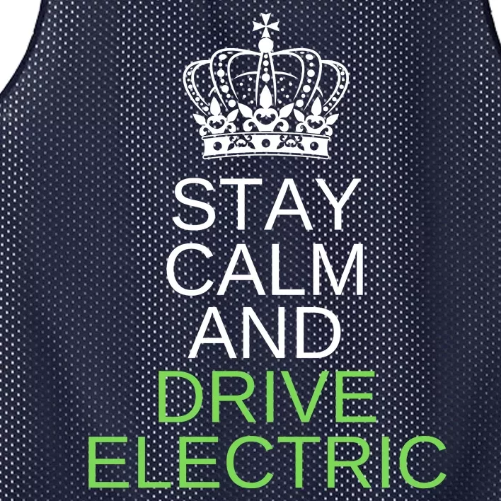 Stay Calm And Drive Electric Cars, Drive EVs, Funny ECar Mesh Reversible Basketball Jersey Tank