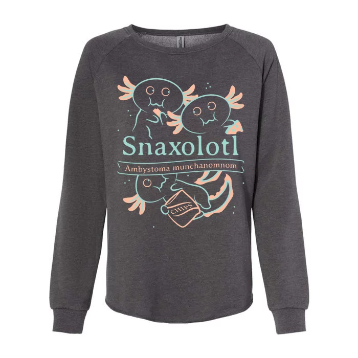 Snaxolotl Cute Axolotl Chips Womens California Wash Sweatshirt