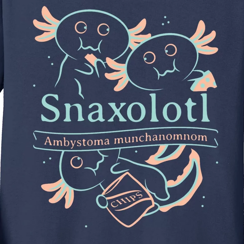 Snaxolotl Cute Axolotl Chips Kids Long Sleeve Shirt