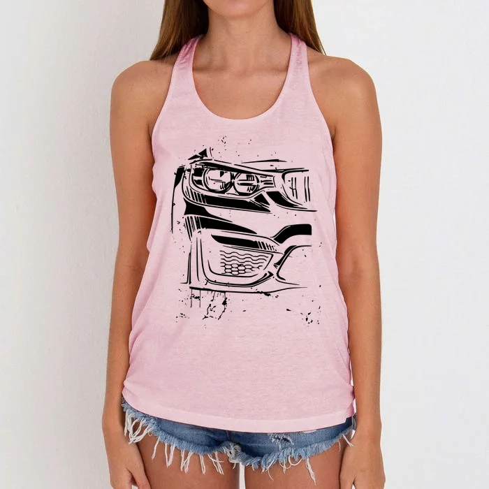 Sports Car Automotive Women's Knotted Racerback Tank