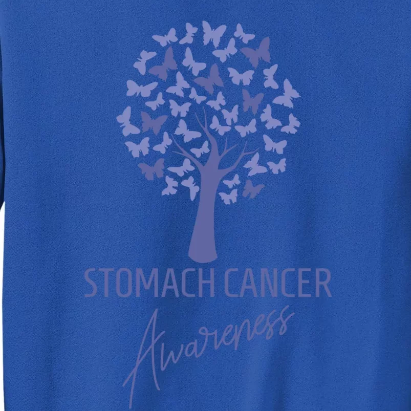 Stomach Cancer Awareness Butterfly Tree Motivational Gift Cute Gift Tall Sweatshirt