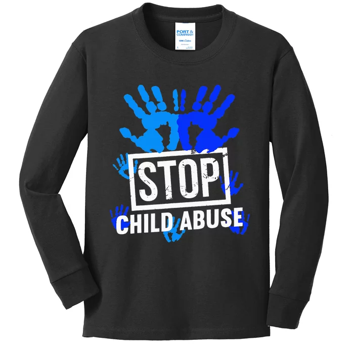 Stop Child Abuse Child Abuse Prevention awareness Kids Long Sleeve Shirt