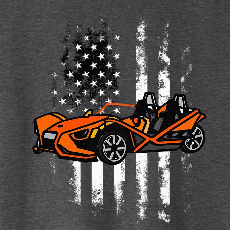 Slingshot Car American Usa Flag 4th Of July Slingshot Car Women's Crop Top Tee