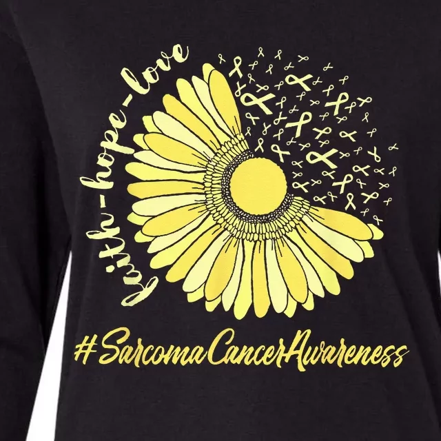 Sarcoma Cancer Awareness Yellow Sunflower Sarcoma Awareness Womens Cotton Relaxed Long Sleeve T-Shirt