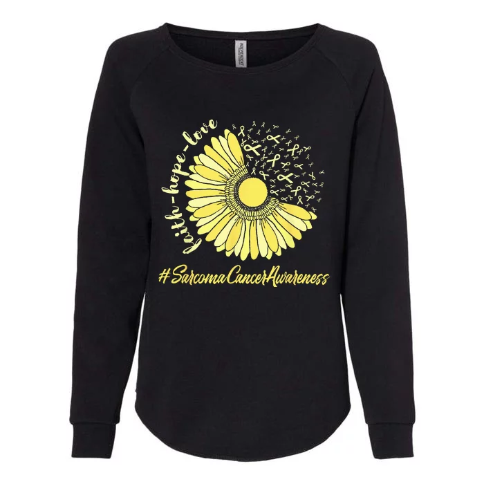 Sarcoma Cancer Awareness Yellow Sunflower Sarcoma Awareness Womens California Wash Sweatshirt