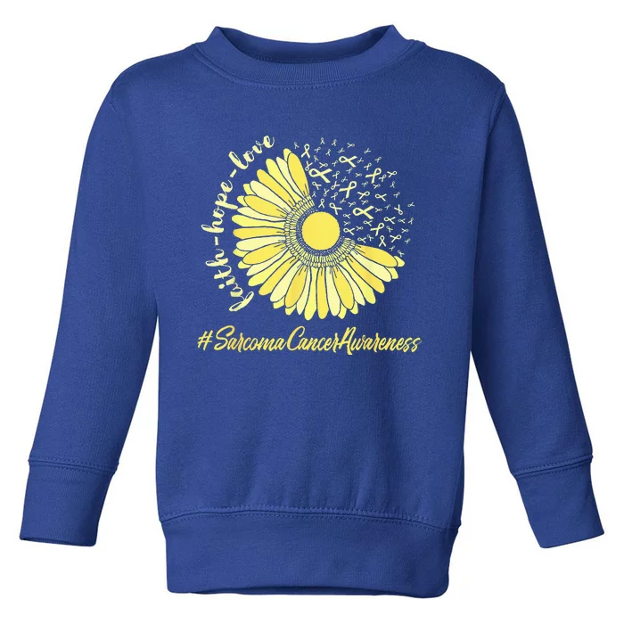 Sarcoma Cancer Awareness Yellow Sunflower Sarcoma Awareness Toddler Sweatshirt