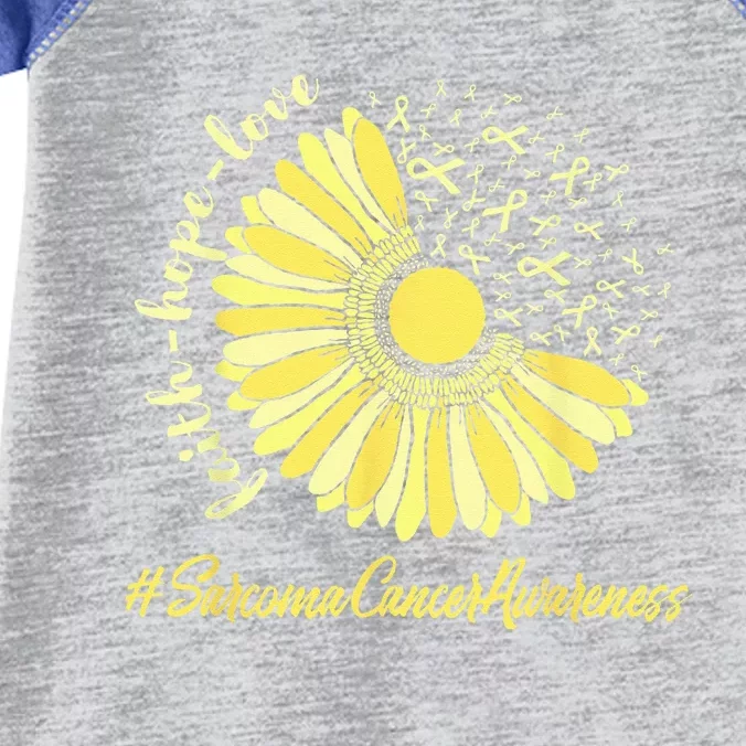 Sarcoma Cancer Awareness Yellow Sunflower Sarcoma Awareness Infant Baby Jersey Bodysuit