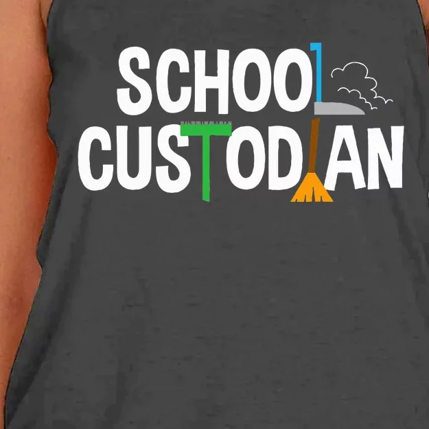 School Custodian Appreciation Gift Janitor Women's Knotted Racerback Tank