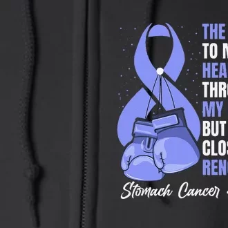 Stomach Cancer Awareness Warrior Periwinkle Ribbon Full Zip Hoodie