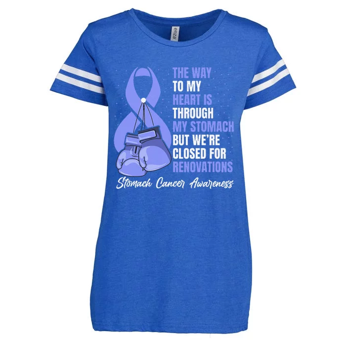 Stomach Cancer Awareness Warrior Periwinkle Ribbon Enza Ladies Jersey Football T-Shirt