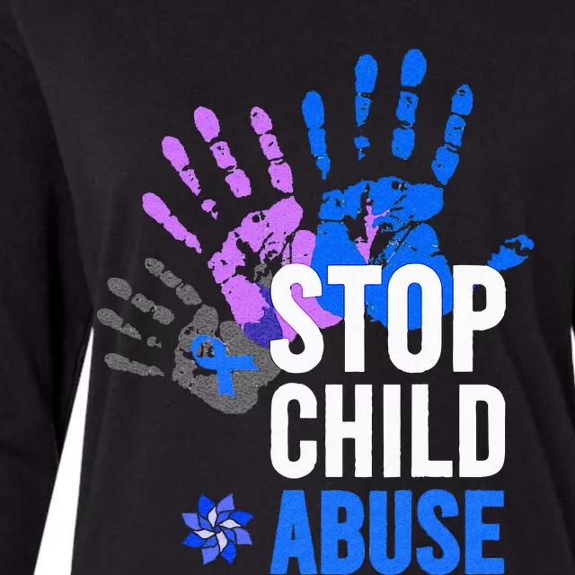 Stop Child Abuse Child Abuse Prevention Awareness Womens Cotton Relaxed Long Sleeve T-Shirt