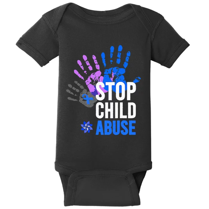 Stop Child Abuse Child Abuse Prevention Awareness Baby Bodysuit