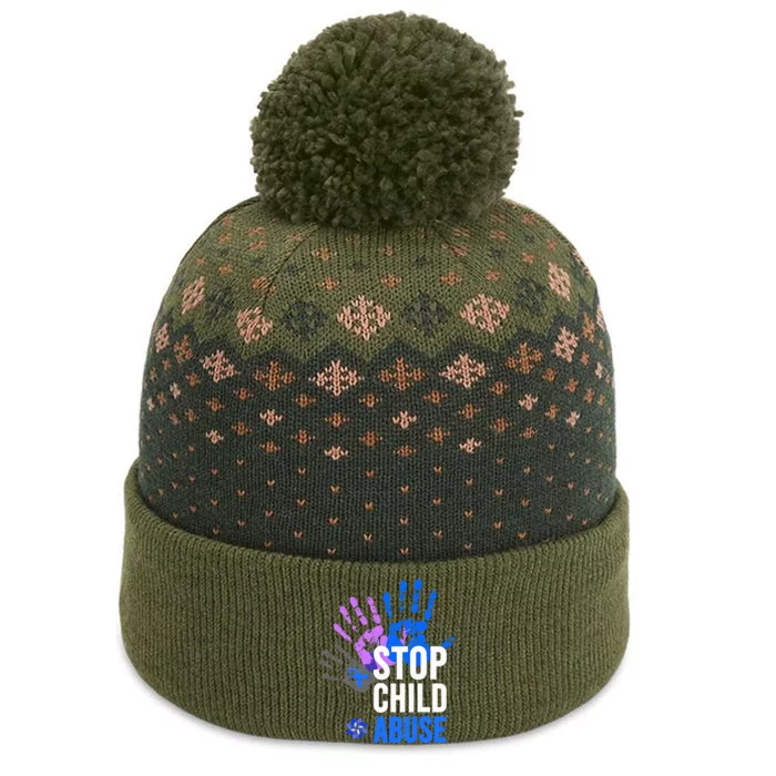 Stop Child Abuse Child Abuse Prevention Awareness The Baniff Cuffed Pom Beanie