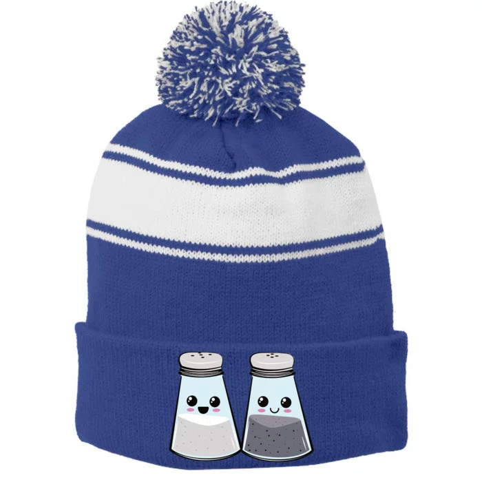 Super Cute And Fun Salt And Pepper Shaker Costume Cute Gift Stripe Pom Pom Beanie