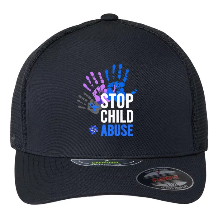 Stop Child Abuse Child Abuse Stop Child Abuse Flexfit Unipanel Trucker Cap