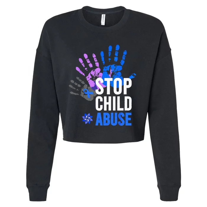 Stop Child Abuse Child Abuse Stop Child Abuse Cropped Pullover Crew