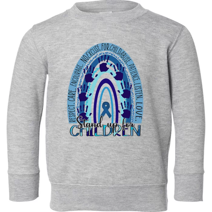 Stop Child Abuse Prevention Awareness Month Toddler Sweatshirt