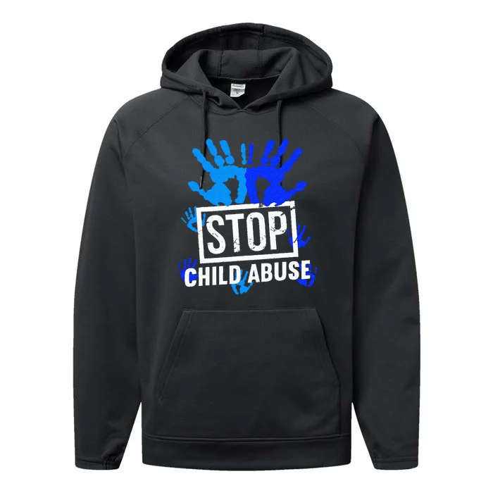 Stop Child Abuse Child Abuse Prevention Awareness Performance Fleece Hoodie