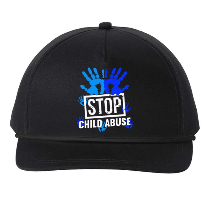 Stop Child Abuse Child Abuse Prevention Awareness Snapback Five-Panel Rope Hat