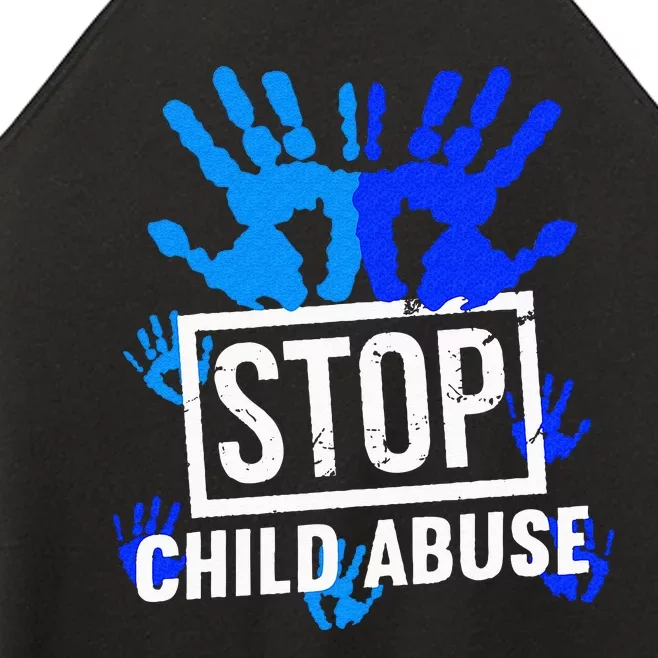 Stop Child Abuse Child Abuse Prevention Awareness Women’s Perfect Tri Rocker Tank