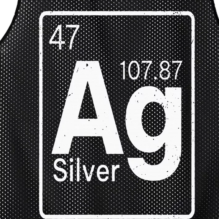 Silver Chemical Ag Symbol Periodic Table of Elements Present Mesh Reversible Basketball Jersey Tank