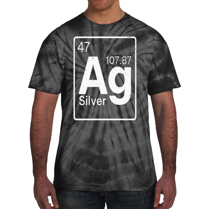 Silver Chemical Ag Symbol Periodic Table of Elements Present Tie-Dye T-Shirt