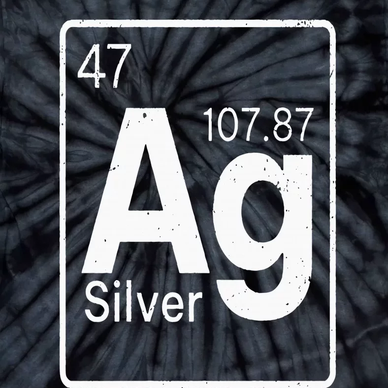 Silver Chemical Ag Symbol Periodic Table of Elements Present Tie-Dye T-Shirt