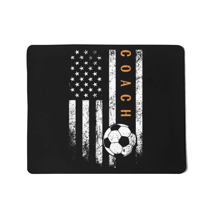 Soccer Coach American Flag Design Soccer Trainer Coaching Mousepad