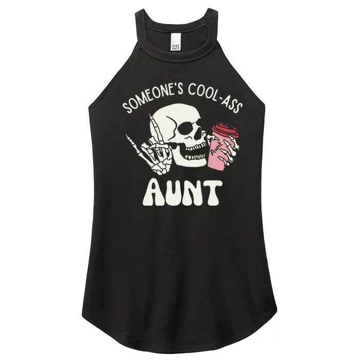 Someone's Cool Ass Aunt Cool Auntie Club Skull Skeleton Women’s Perfect Tri Rocker Tank