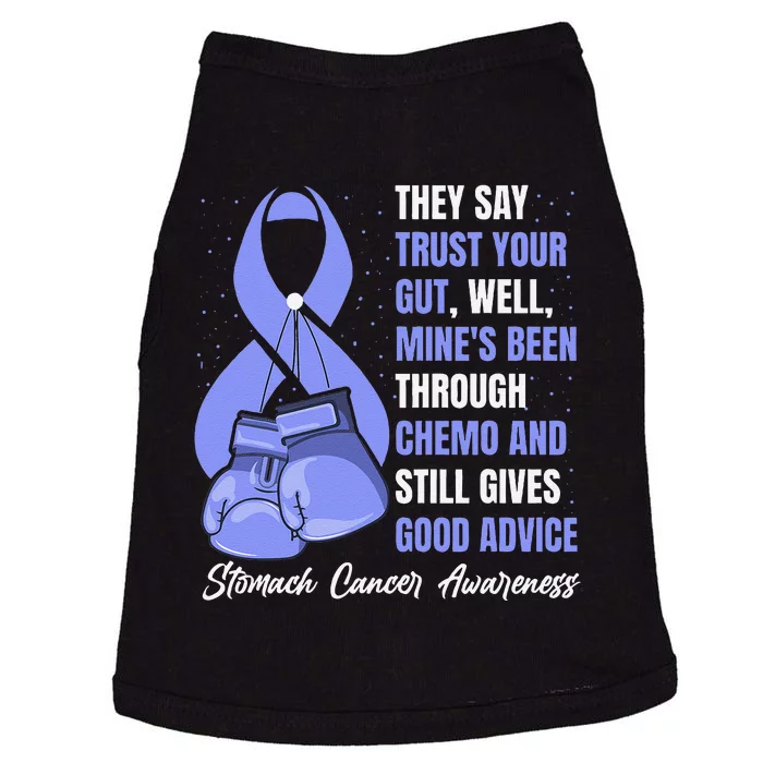 Stomach Cancer Awareness Warrior Periwinkle Ribbon Doggie Tank