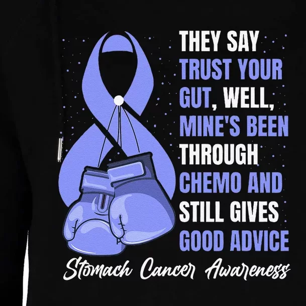 Stomach Cancer Awareness Warrior Periwinkle Ribbon Womens Funnel Neck Pullover Hood