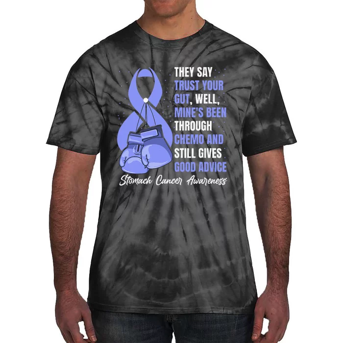 Stomach Cancer Awareness Warrior Periwinkle Ribbon Tie-Dye T-Shirt