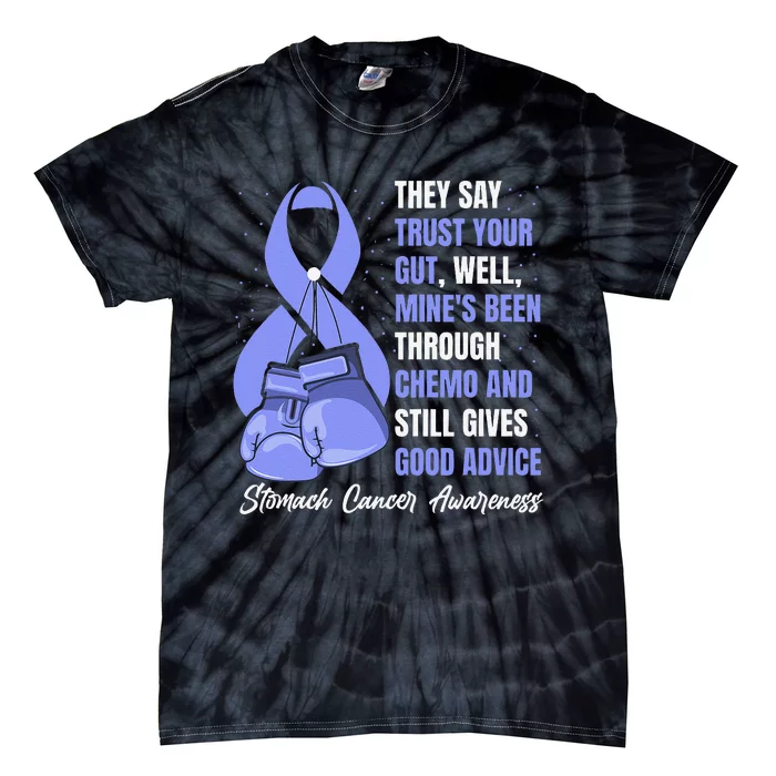 Stomach Cancer Awareness Warrior Periwinkle Ribbon Tie-Dye T-Shirt