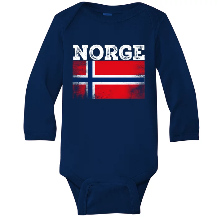 Scandinavian Culture And The Rich History Of Norge Flag Gift Baby Long Sleeve Bodysuit