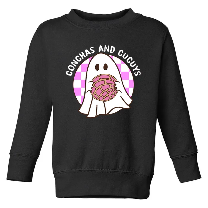 Spooky Conchas And Cucuys Mexican Ghost Halloween Costume Toddler Sweatshirt