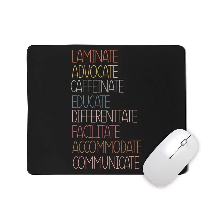 Sped Caffeinate Advocate Laminate Educate Teacher Autism Day Mousepad