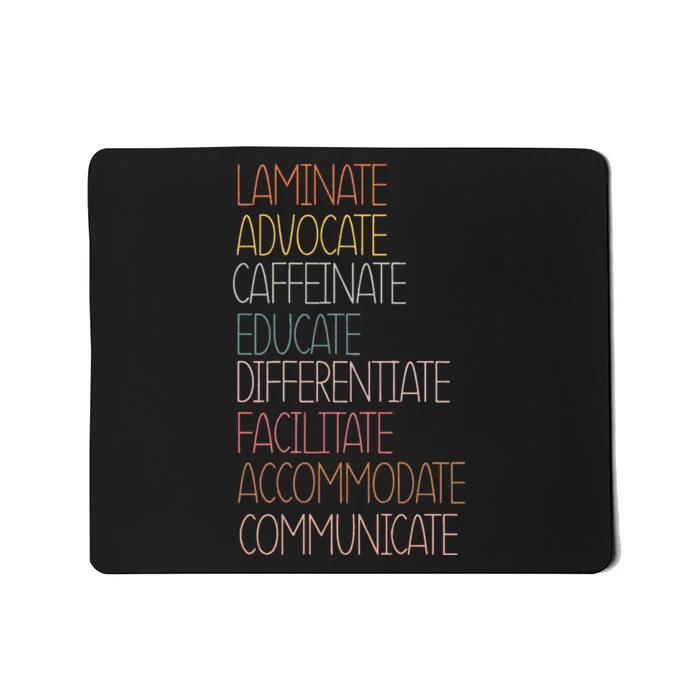 Sped Caffeinate Advocate Laminate Educate Teacher Autism Day Mousepad