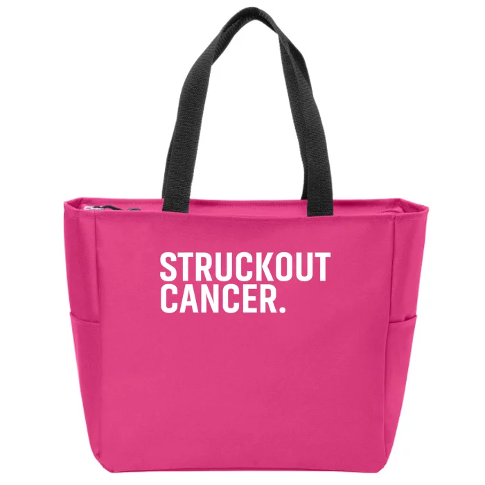 Struckout Cancer Awareness Walk Baseball For Men Women Zip Tote Bag