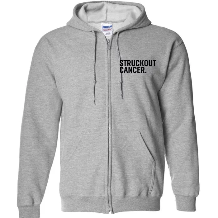 Struckout Cancer Awareness Walk Baseball For Men Women Full Zip Hoodie