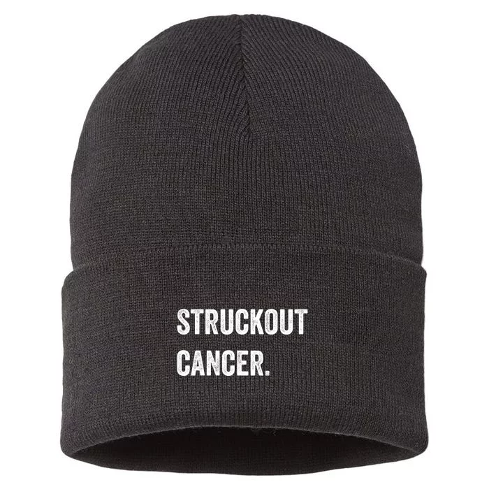 Struckout Cancer Awareness Walk Baseball For Men Women Sustainable Knit Beanie