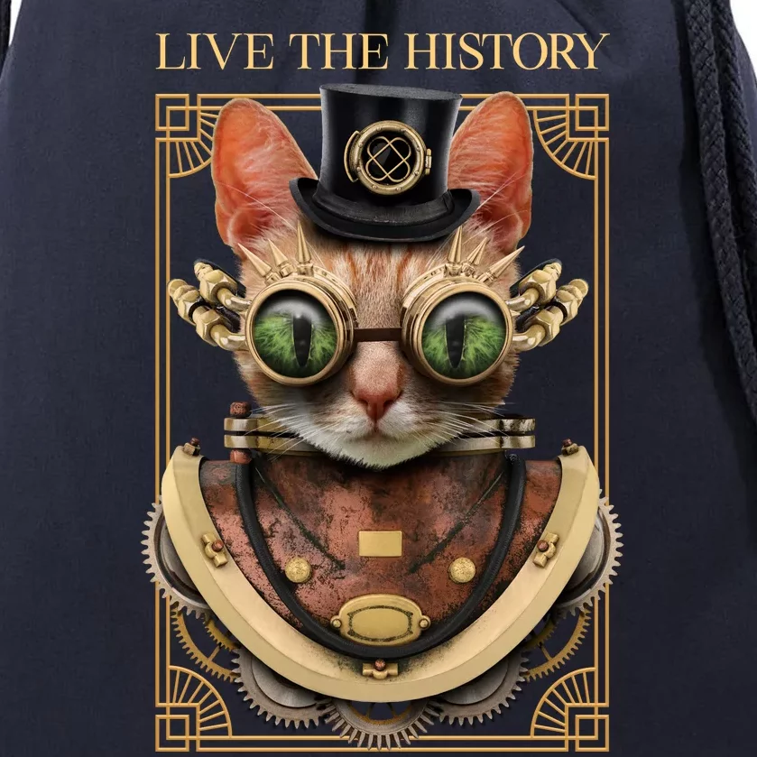 Steampunk Cat Animal Bizarre Drawstring Bag