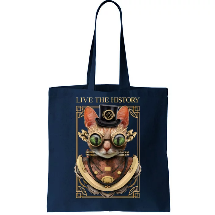 Steampunk Cat Animal Bizarre Tote Bag