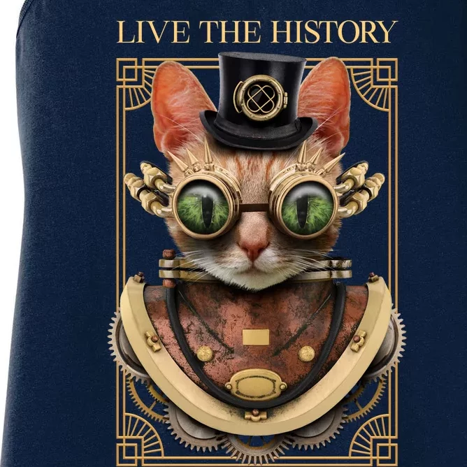 Steampunk Cat Animal Bizarre Women's Racerback Tank